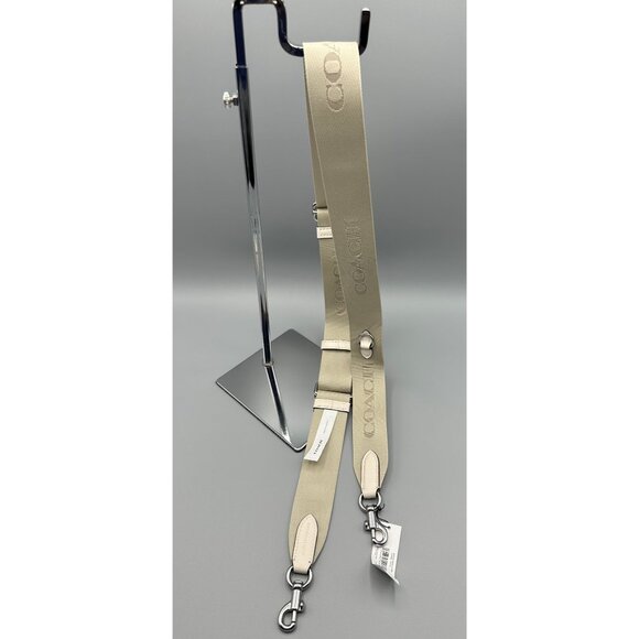 Coach Chalk Adjustable Webbing Strap With Silver Hardware CR460 NWT - Picture 1 of 13